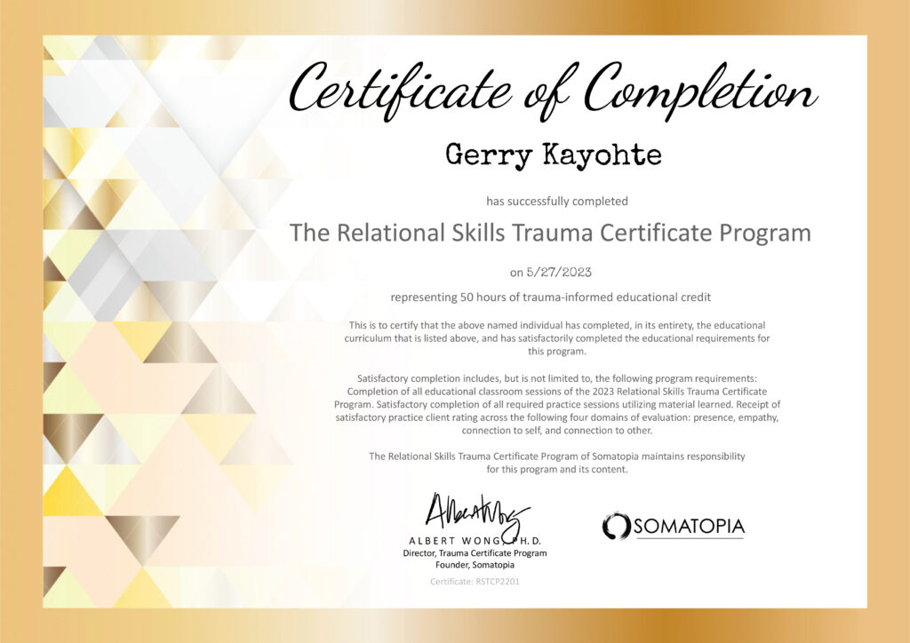Relational Trauma Skills Certificate